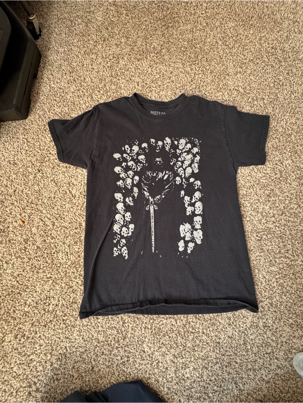 Post Malone shirts -Black Graphic Skull Bouquet Tee & white post malone